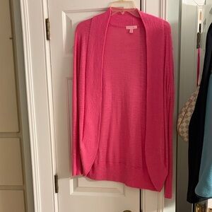 Lilly Pulitzer Hot Pink Open-Front Cardigan